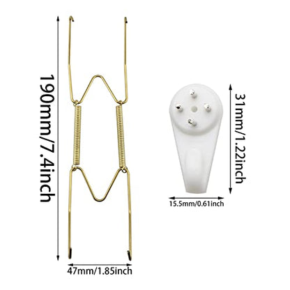  10PCS 8 Inch Plate Hangers Wall Plate Hangers And 10 PCS Wall Hooks For 7.5 To 8.5 Inch Decorative Plates, Antique China, Antique Plates And Arts