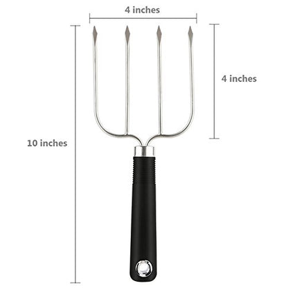  Urkey And Poultry Lifter Fork, Set Of 2 Stainless Steel Cooking Roasting Carving Meat Forks Tools Heat-resistant For BBQ Barbecue Grilling Smoking Transport Turning