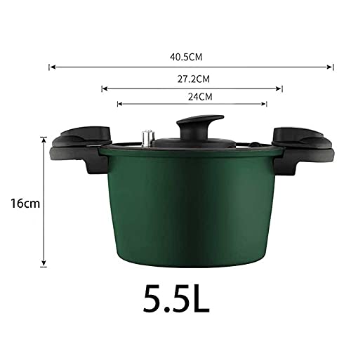  Non-stick Soup Pot, Stew Pot, Household Soup Pot, Induction Cooker Gas Stove General Gas, Multi-Function Micro-Pressure Cooker Large Capacity (Color : Green)