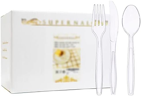  Supernal 400pcs Plastic Forks And Spoons,Black Plastic Silverware,Party Plastic Utensls Include 200 Plastic Forks And 200 Plastic Spoons For Home Kitchen Birthday,Party,Wedding, Easter, Monther's Day