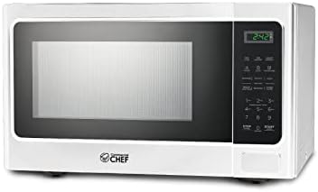  Hef Countertop Microwave, 1.1 Cubic Feet, Black With Stainless Steel Trim