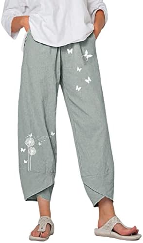  Kingspinner Capri Pants For Women Dressy Casual Patchwark Harem Pants Tapered Ankle Capris Trousers