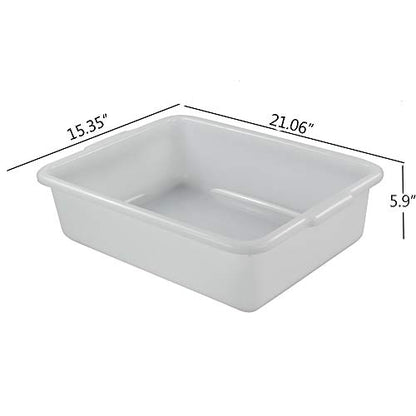  4-Pack 22 L Commercial Bus Tubs/Bus Box, White Large Plastic Tote Box