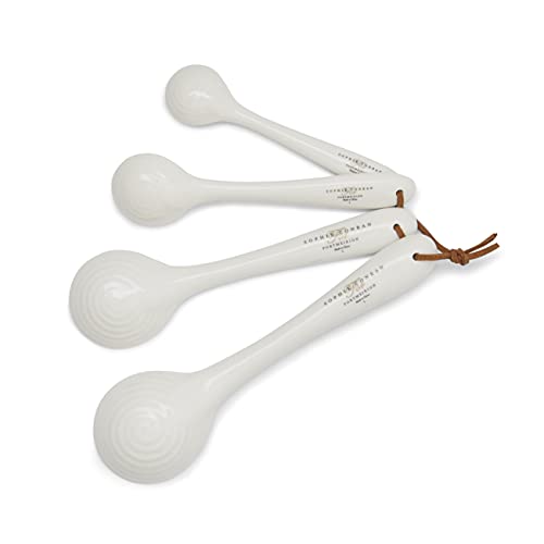  Portmeirion Sophie Conran White Measuring Spoons | Set Of 4 Measuring Spoon Set For Dry And Liquid Ingredients | Made From Fine Porcelain | Dishwasher Safe