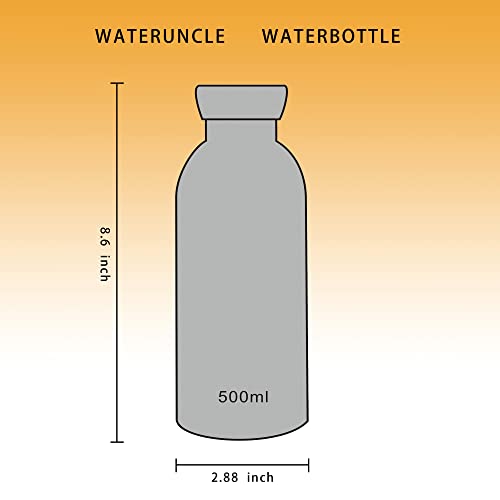  Insulated Water Bottles-17oz/500ml,Vacuum Insulated Stainless Steel Sport Water Bottledouble Cover (steel Cover And Straw Cover) Prevent Slippery Powder Coating (Black)…