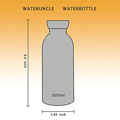  Insulated Water Bottles-17oz/500ml,Vacuum Insulated Stainless Steel Sport Water Bottledouble Cover (steel Cover And Straw Cover) Prevent Slippery Powder Coating (Black)…