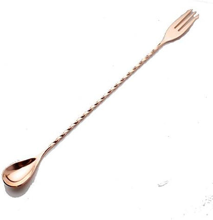  2 Pcs Mixing Bar Spoon 12 Inches 18/10 Stainless Steel Spiral Pattern Morphine Bartender Whiskey Cocktail Shaker Spoon