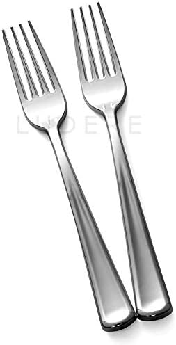  50 Piece Premium Rose Gold Plastic Forks | Extra Heavy Duty With Bright Shiny Finish | Convenient And Strong | Ludere Elegant Disposable Forks