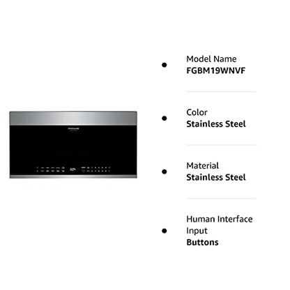 FRIGIDAIRE RIGIDAIRE FGBM19WNVF 30" Gallery Series Stainless Steel Over The Range Microwave With 1.9 Cu. Ft. Capacity 300 CFM 1000 Watts And Sensor Cooking