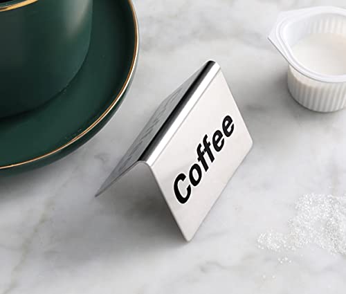  27051 Stainless Steel Table Tent Sign, (Coffee), 2"x 2", Set Of 2