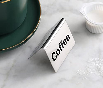  27051 Stainless Steel Table Tent Sign, (Coffee), 2"x 2", Set Of 2