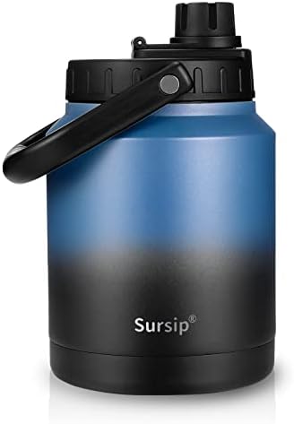  64 Oz Vacuum Insulated Water Jug,Half Gallon Stainless Steel Double Walled Water Bottle,18/8 Food-Grade Insulated Water Bottle ,Travel Drinking Water Flask-Cotton Candy