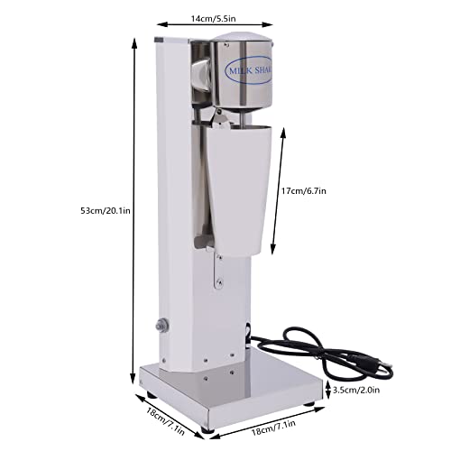  Milkshake Drink Mixer Machine, 16000rmp Commercia Electric Milkshake Maker, 110V Stainless Steel Single Head Milk Shake Machine With 800ml Cup For Cocktail Tea Drink