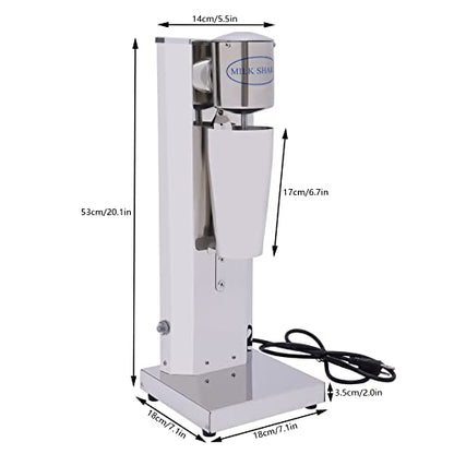 Milkshake Drink Mixer Machine, 16000rmp Commercia Electric Milkshake Maker, 110V Stainless Steel Single Head Milk Shake Machine With 800ml Cup For Cocktail Tea Drink