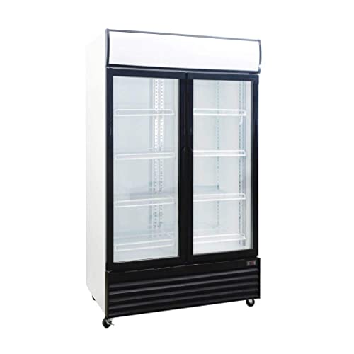  Glass 2 Door Upright Display Beverage Cooler Merchandiser; 35 Cubic Ft., 45" Wide