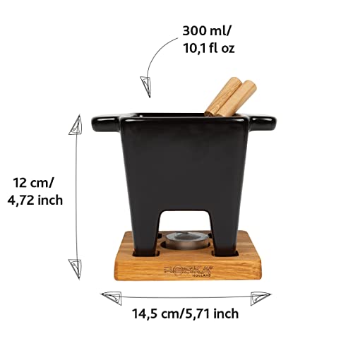  Boska Tealight Tapas Fondue Set - Best For Cheese Or Chocolate - Microwave Safe Ceramic Hot Pot Chocolate Fountain Snack - Wedding Registry Items Small Kitchen Appliances - 200 ML Pro Collection