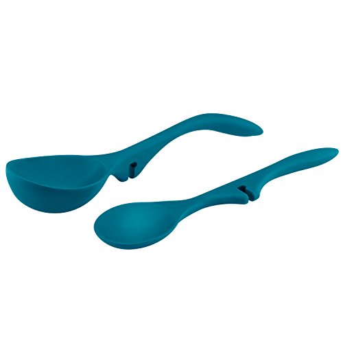  Kitchen Tools And Gadgets Nonstick Utensils/Lazy Spoon And Ladle, 2 Piece, Marine Blue