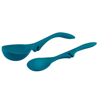  Kitchen Tools And Gadgets Nonstick Utensils/Lazy Spoon And Ladle, 2 Piece, Marine Blue