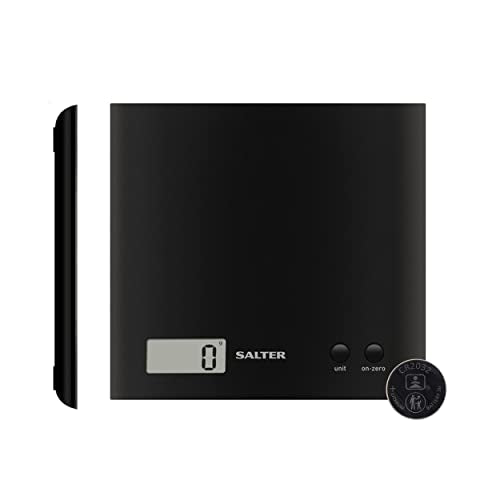 Salter Alter 1066 WHDR5 Arc Digital Platform Kitchen Scales, Precise Food Weighing, Slim Design For Compact Storage LCD Display, Zero Add & Weigh For Multiple Ingredients In The Same Bowl, Battery Included