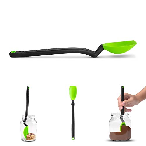  Dreamfarm Mini Supoon | Non-Stick Silicone Sit Up Scraping & Cooking Spoon With Measuring Lines | Green