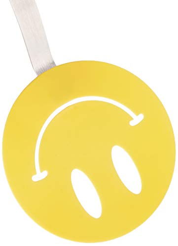  Spatulart Smiley Nylon Flex Turner, Spatula Cooking Utensil Co-Molded With Silicone, Sturdy Steel Handle, Safe For Non-Stick Cookware, Face, H X 11.75 X W X 1.25