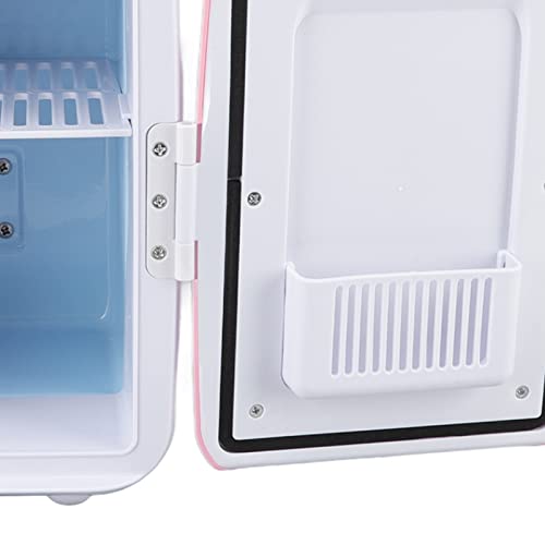  Mini Fridge, 4 Liter ABS Partition Detachable Portable Cooler And Warmer Car Fridge Personal Refrigerator For Skin Care, Cosmetics, Beverage, Food, Great For Bedroom, Office, Car, Dorm(Pink)