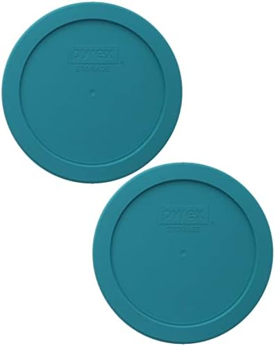 Pyrex 7201-PC Turquoise Round 4 Cup Plastic Storage Lid, Made In USA - 4 Pack