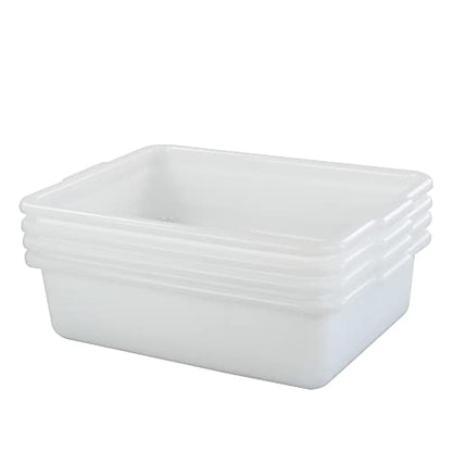  Yubine 4 Pack Small Commercial Bus Tubs, 8 L Utility Bus Tote Box, F