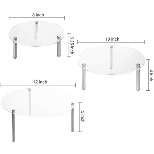  MyGift 6-Piece Set Countertop Round Clear Acrylic Server Dessert & Bakery Display Riser Stands