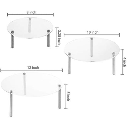  MyGift 6-Piece Set Countertop Round Clear Acrylic Server Dessert & Bakery Display Riser Stands