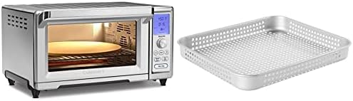 Cuisinart TOB-260N1 Chef's Convection Toaster Oven, 20.87"(L) X 16.93"(W) X 11.42"(H), Stainless Steel & ANS-TOA2528 Non-Stick Airfryer Basket