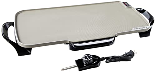 Presto Ceramic 22-inch 07062 Electric Griddle With Removable Handles, Black, One Size