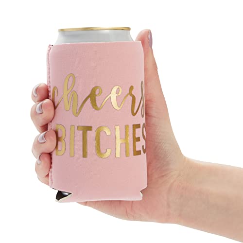  12 Oz Insulated Beer Can Cooler Sleeves For Bachelorette Party Favors, Cheers Bitches, Future Mrs (12 Pack)
