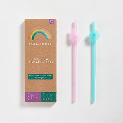  Silicone Straws Reusable Safe For Kids, 4pcs Flexible 7.8 Inches Long With 1 Cleaning Brush For 20oz And 30oz Tumblers, BPA Free, Eco-Friendly