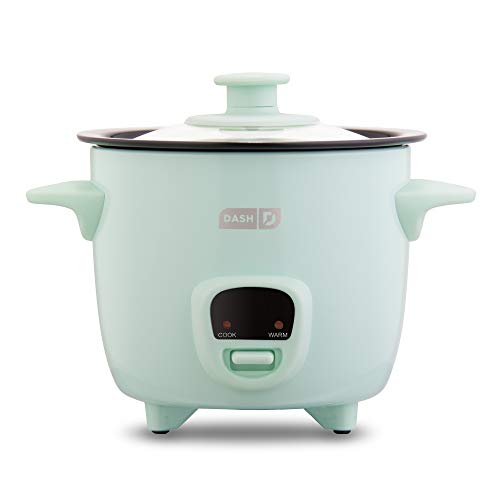 Dash Mini Rice Cooker Steamer With Removable Nonstick Pot, Keep Warm Function & Recipe Guide, 2 Cups, For Soups, Stews, Grains & Oatmeal - Aqua