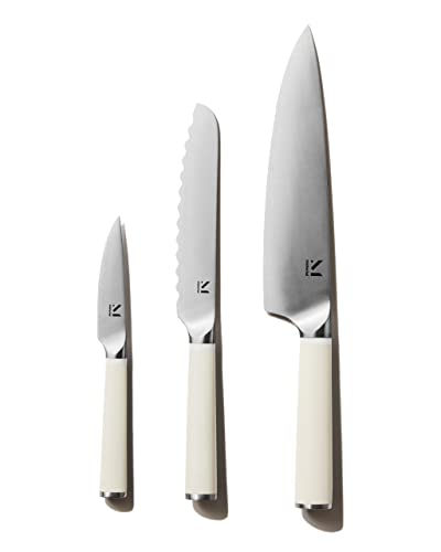  ATERIAL Knife Trio + Stand (Cool Neutral/Walnut)