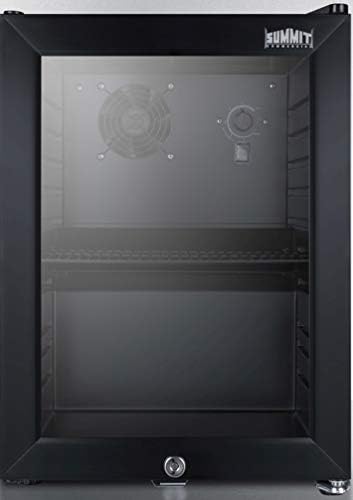  CR114L 14 Commercial Compact Refrigerator With 0.85 Cu. Ft. Capacity Factory Installed Lock LED Lighting Double Pane Tempered Glass Door In Black