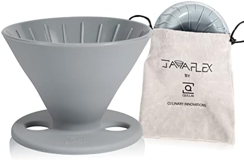  The Original JavaFlex Premium Foldable Silicone Pour Over Coffee Maker And Storage Pouch. Uses #2 V60 Cone Coffee Filters