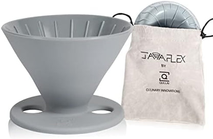  The Original JavaFlex Premium Foldable Silicone Pour Over Coffee Maker And Storage Pouch. Uses #2 V60 Cone Coffee Filters