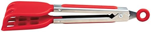  Waffle Tongs, Mini Silicone Easy-Grip, Non-Slip Handle, Candy Apple Red