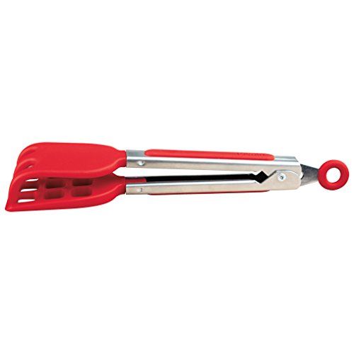  Waffle Tongs, Mini Silicone Easy-Grip, Non-Slip Handle, Candy Apple Red