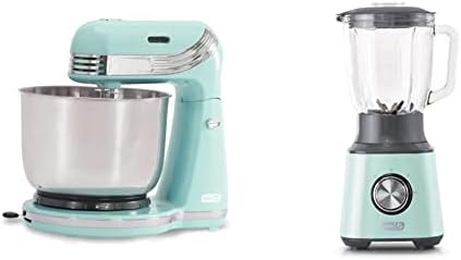 Dash Ash Stand Mixer (Electric Everyday Use): 6 Speed & Quest Countertop Blender 1.5L With Stainless Steel Blades For Coffee Drinks, Deserts, Frozen Cocktails, Purées, Shakes, Soups - Aqua