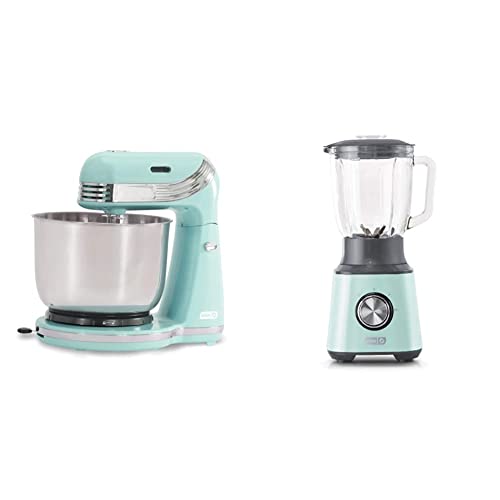 Dash Ash Stand Mixer (Electric Everyday Use): 6 Speed & Quest Countertop Blender 1.5L With Stainless Steel Blades For Coffee Drinks, Deserts, Frozen Cocktails, Purées, Shakes, Soups - Aqua