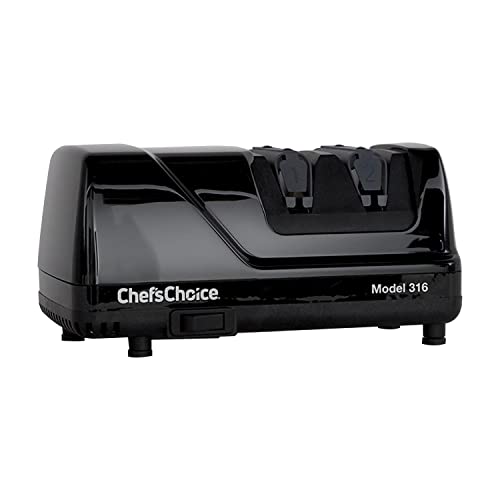  'sChoice 316 Diamond Hone Knife Sharpener For 15-Degree Knives With Precision Guides To Sharpen Straight And Fine Edge Knives, 2-Stage, Black