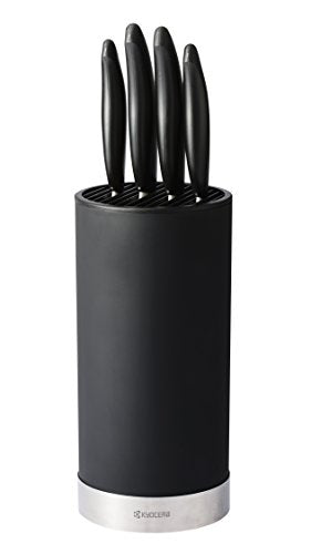 Kyocera KB-U-BK Universal Round Soft Touch Knife Block, 8.8" X 4.3", Black