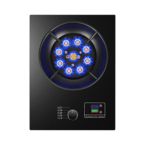 Gas Cooker, 1 Gas Cooker, 5.2KW 9-chamber Wok With Timer Function, NG/LPG Conversion Gas Cooker, Black Tempered Glass, Free-standing Cooker For Camping (Size : LPG)