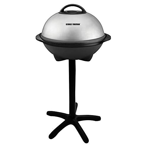  , Silver, 12+ Servings Upto 15 Indoor/Outdoor Electric Grill, GGR50B, REGULAR & 4-Serving Removable Plate Grill And Panini Press, Black, GRP1060B