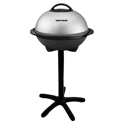  , Silver, 12+ Servings Upto 15 Indoor/Outdoor Electric Grill, GGR50B, REGULAR & 4-Serving Removable Plate Grill And Panini Press, Black, GRP1060B