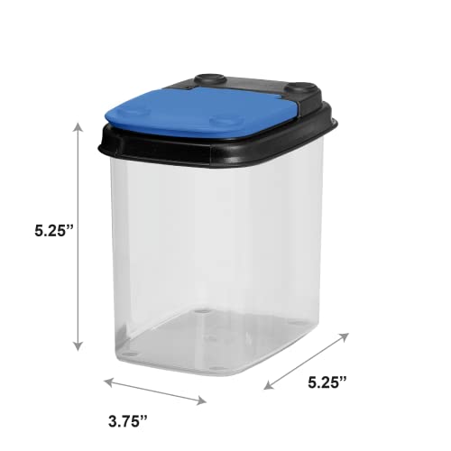  Bits & Bolts Stackable Plastic Storage Bins – Flip Top Organizer | Great For Food Storage, Pantry, Crafts, Toys, Small Hardware & More | Storage Containers With Blue Lids, 12 Pack