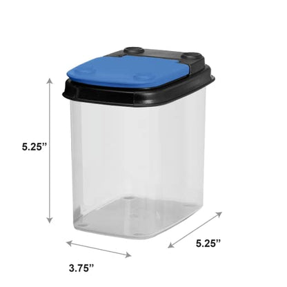  Bits & Bolts Stackable Plastic Storage Bins – Flip Top Organizer | Great For Food Storage, Pantry, Crafts, Toys, Small Hardware & More | Storage Containers With Blue Lids, 12 Pack